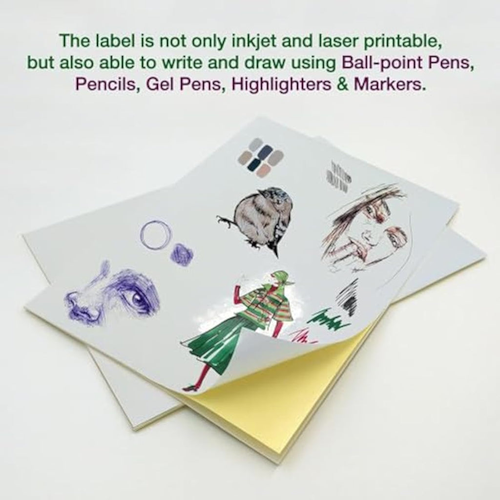 A4 White Glossy Sticker Paper – 500 Sheets Adhesive Labels