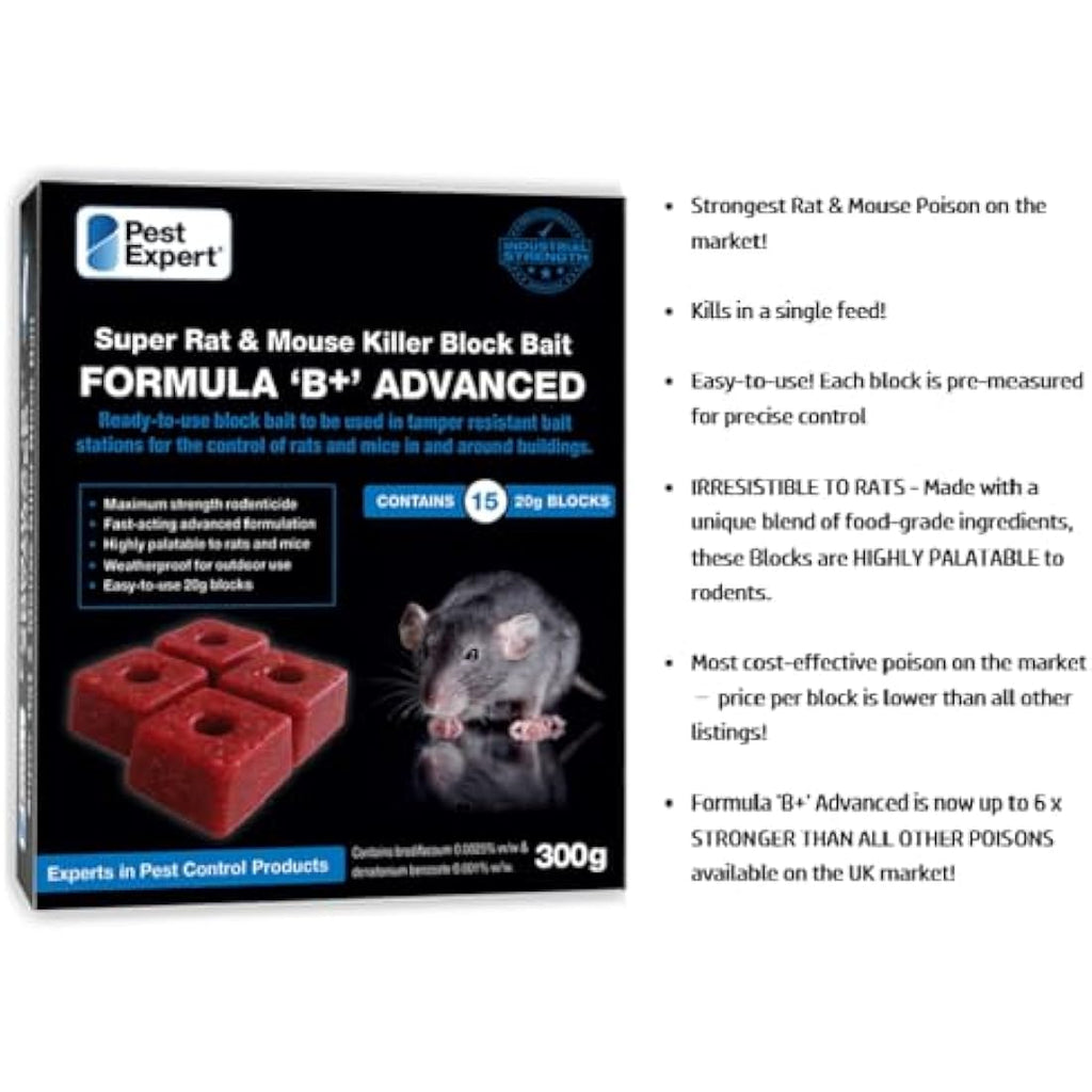 Pest Expert Rat & Mouse Poison Bait Blocks – 1.2kg Weatherproof Rodenticide