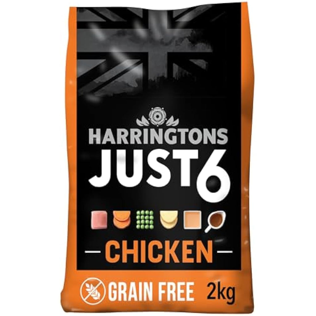 Harringtons Just 6 Grain Free Chicken Dog Food - 2kg (Pack of 4)