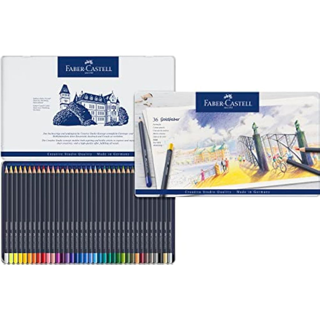 Faber-Castell Goldfaber Colour Pencils – Tin of 36 Professional Art Set