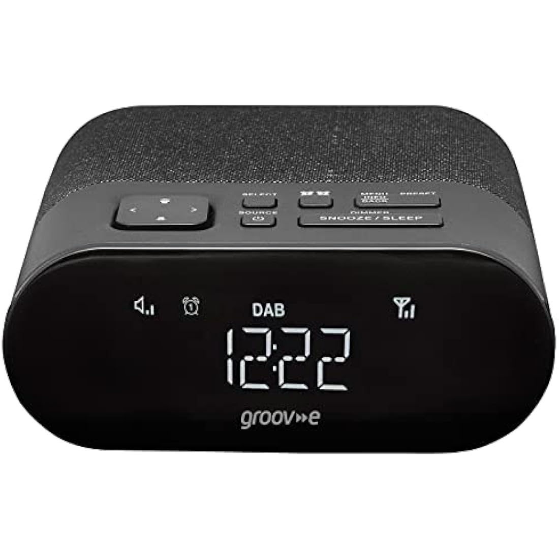 Groov-e Roma DAB/FM Clock Radio – Digital Alarm Clock with USB Charging