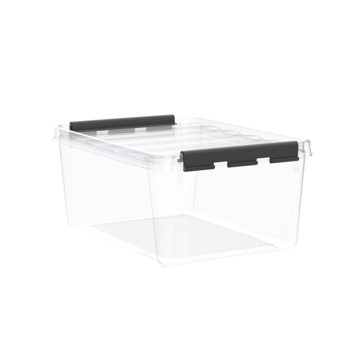 SmartStore 14L Clear Plastic Storage Boxes with Lids | 4 Pack Stackable