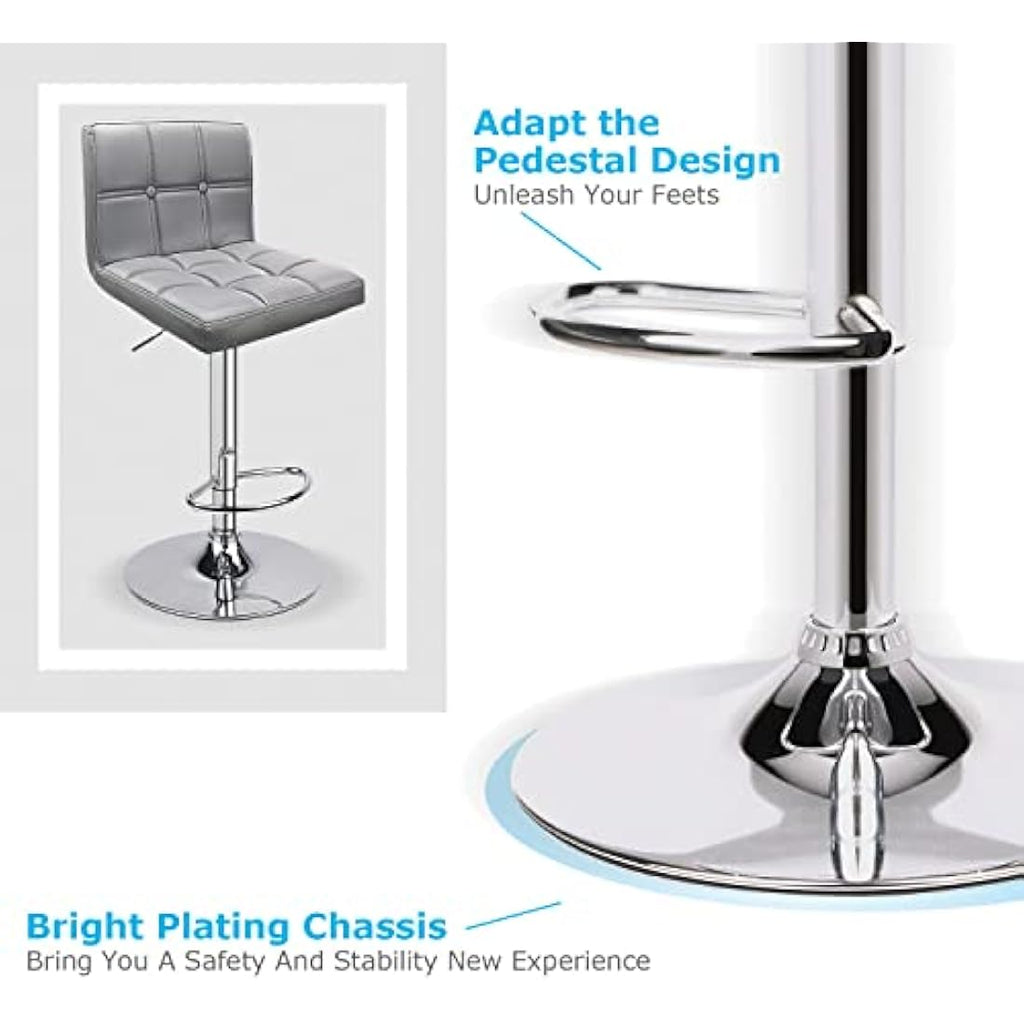 Leader Accessories Bar Stools - Set of 2 Swivel PU Leather Counter Chairs