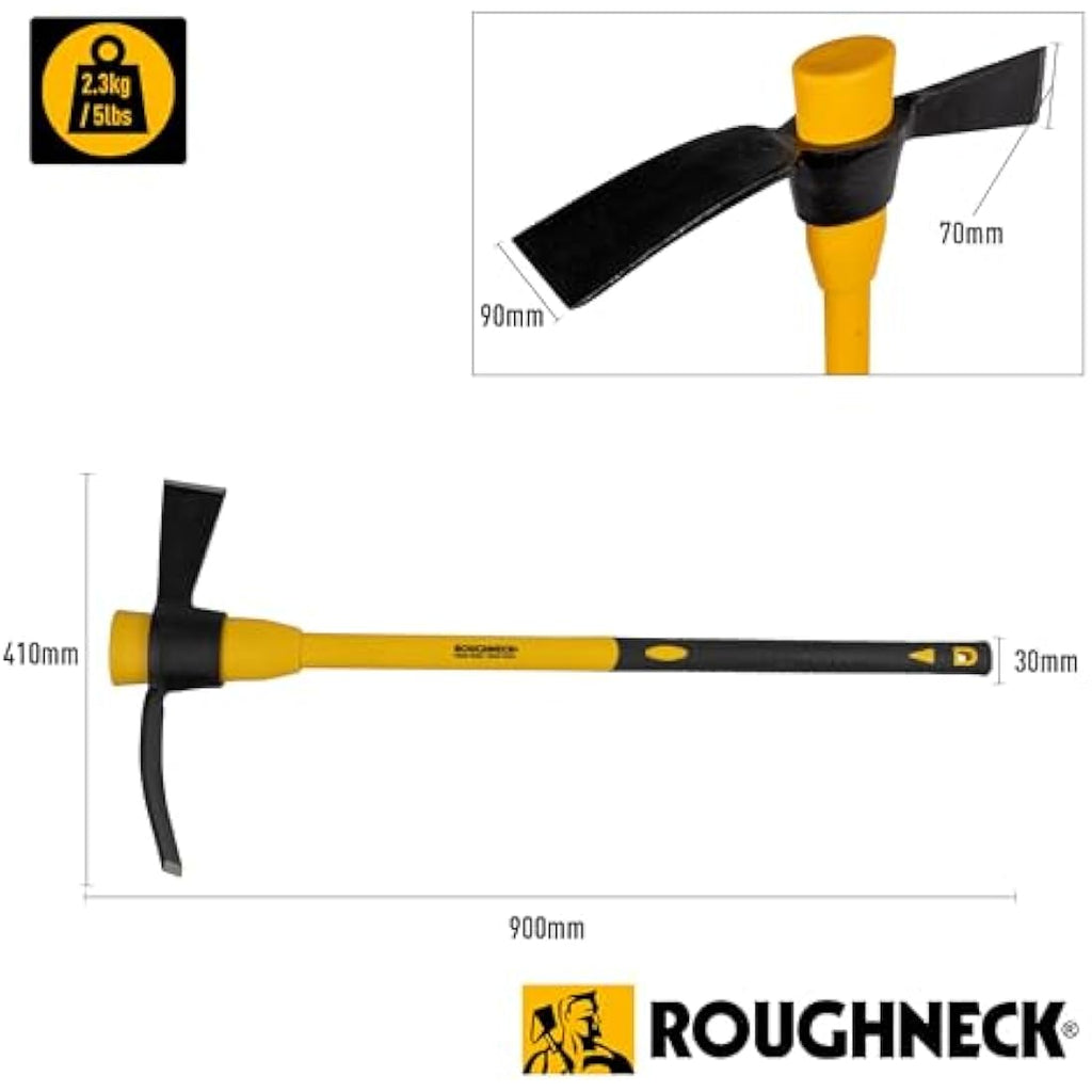 Roughneck Cutter Mattock – 5lb Heavy Duty Tool with Fibreglass Handle