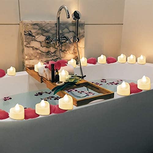 Heart LED Tealight Candles & 200 Silk Rose Petals Set