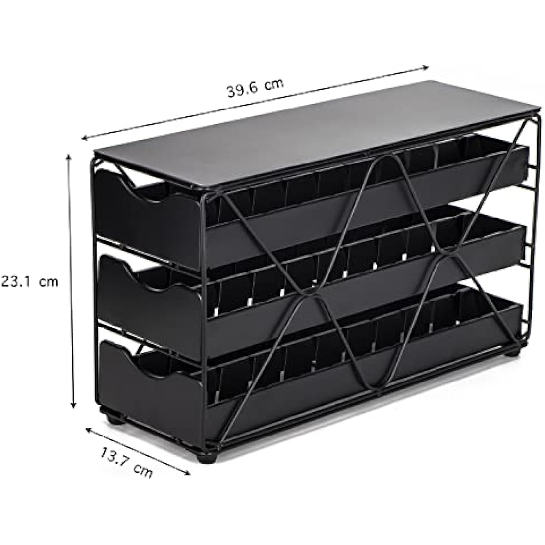 Bagoo Nespresso Vertuoline Pod Holder – 3 Tier Metal Coffee Capsule Drawer