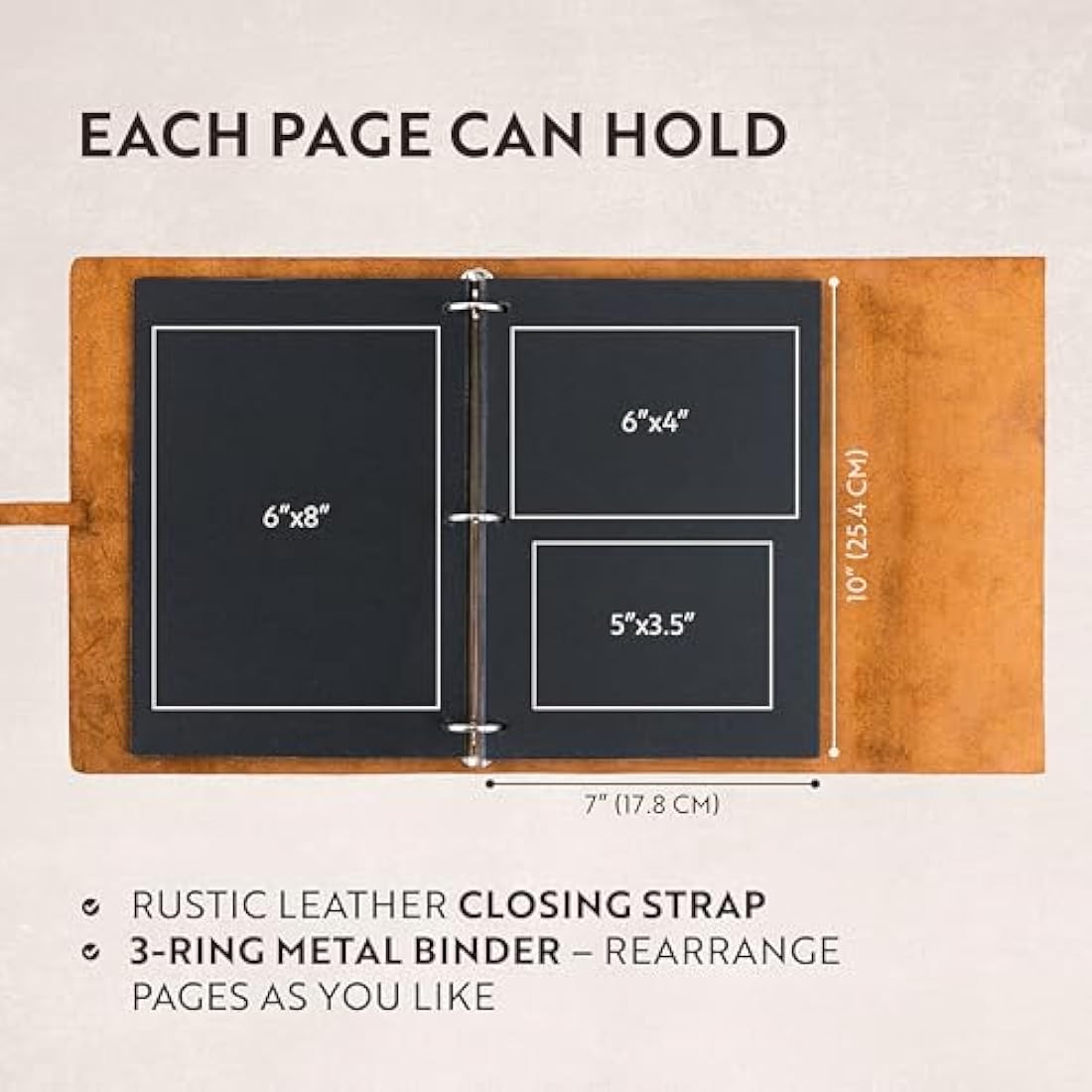 Moonster Full Grain Buffalo Leather Photo Album – Handmade Scrapbook