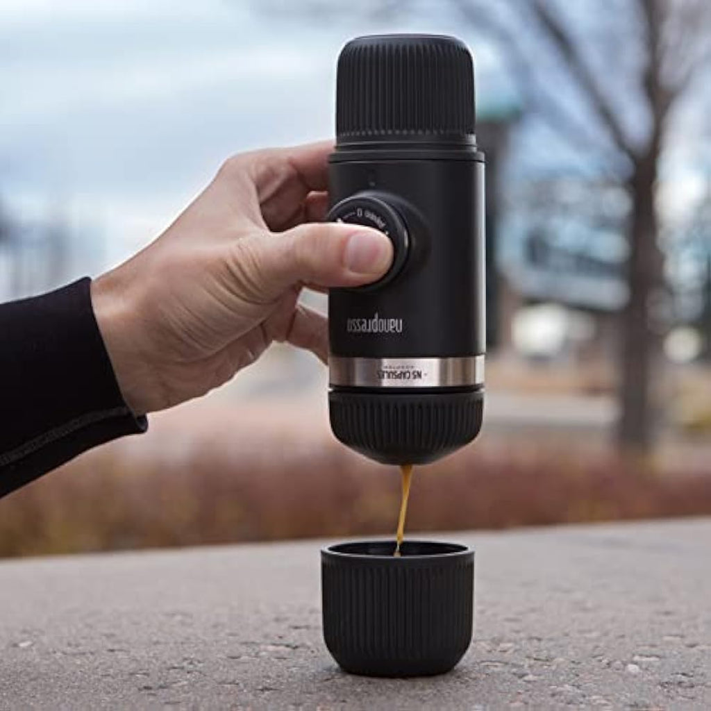 WACACO Nanopresso Portable Espresso Maker | NS Adapter & Ground Coffee