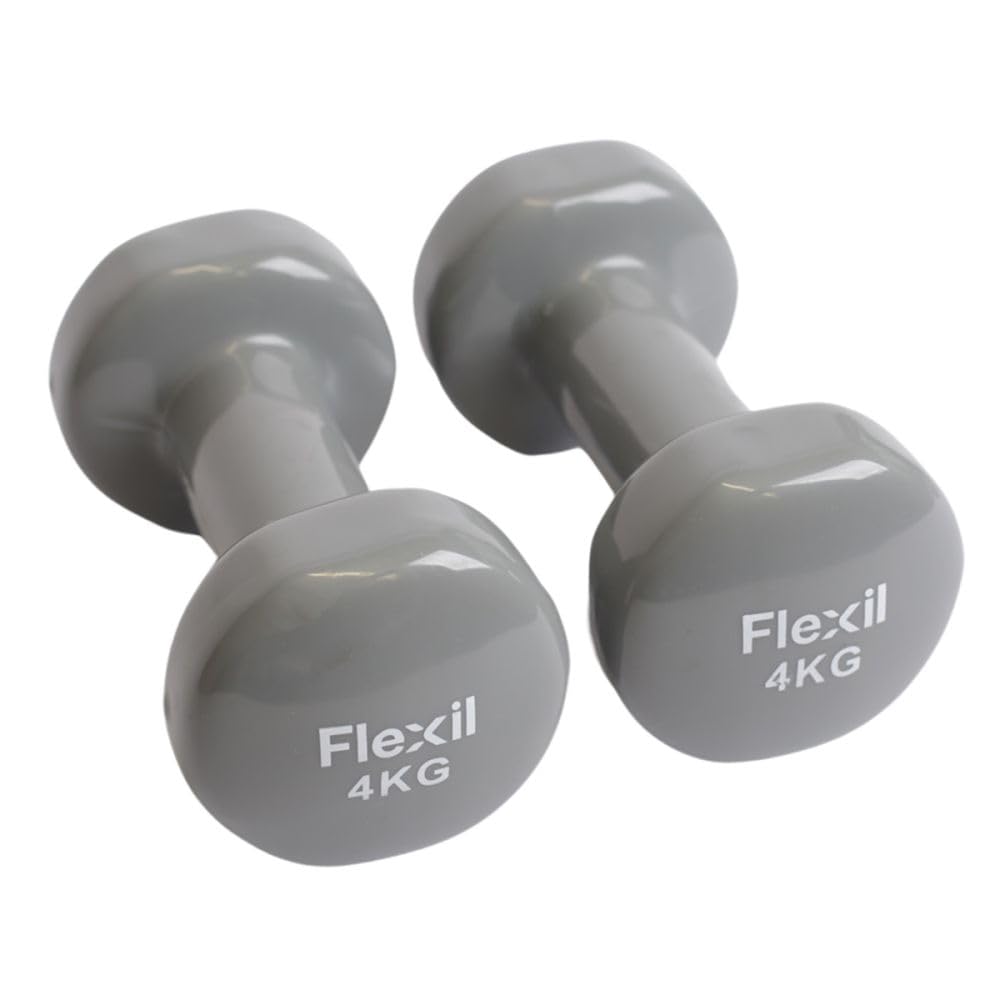 Jolof Store Vinyl Coated Cast Iron Dumbbell Hand Weights Set - 4kg