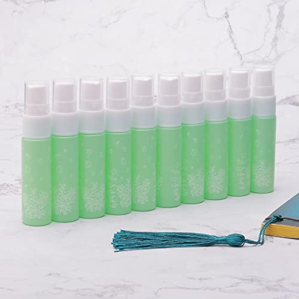 10ml Green Glass Perfume Spray Bottles – 10 Pack Travel Set