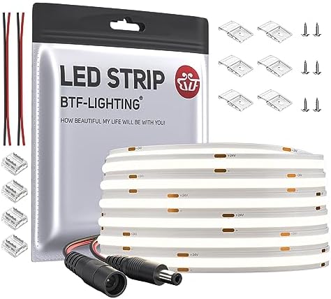 BTF-LIGHTING FCOB LED Strip | 4000K Natural White 10M High Density CRI90+
