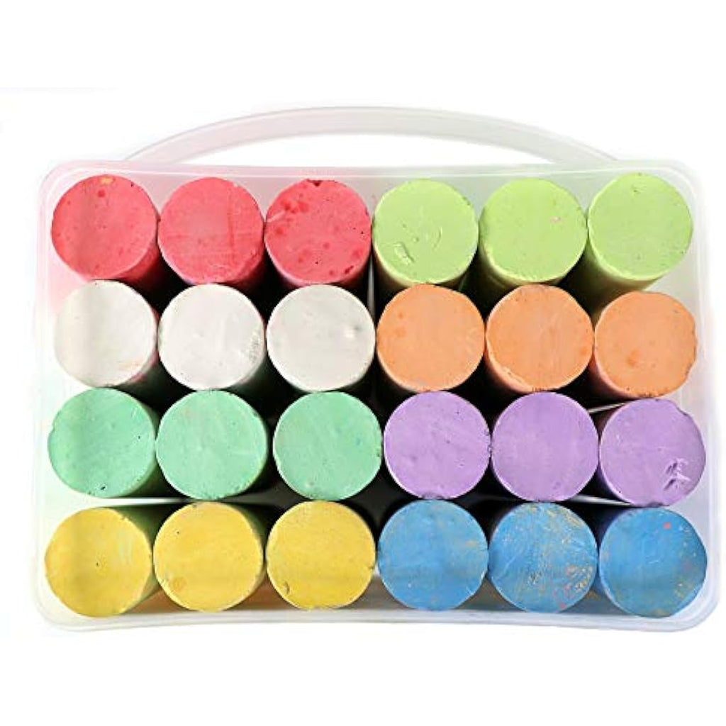 Washable Pavement Chalk – 24 Giant Chunky Outdoor Sticks