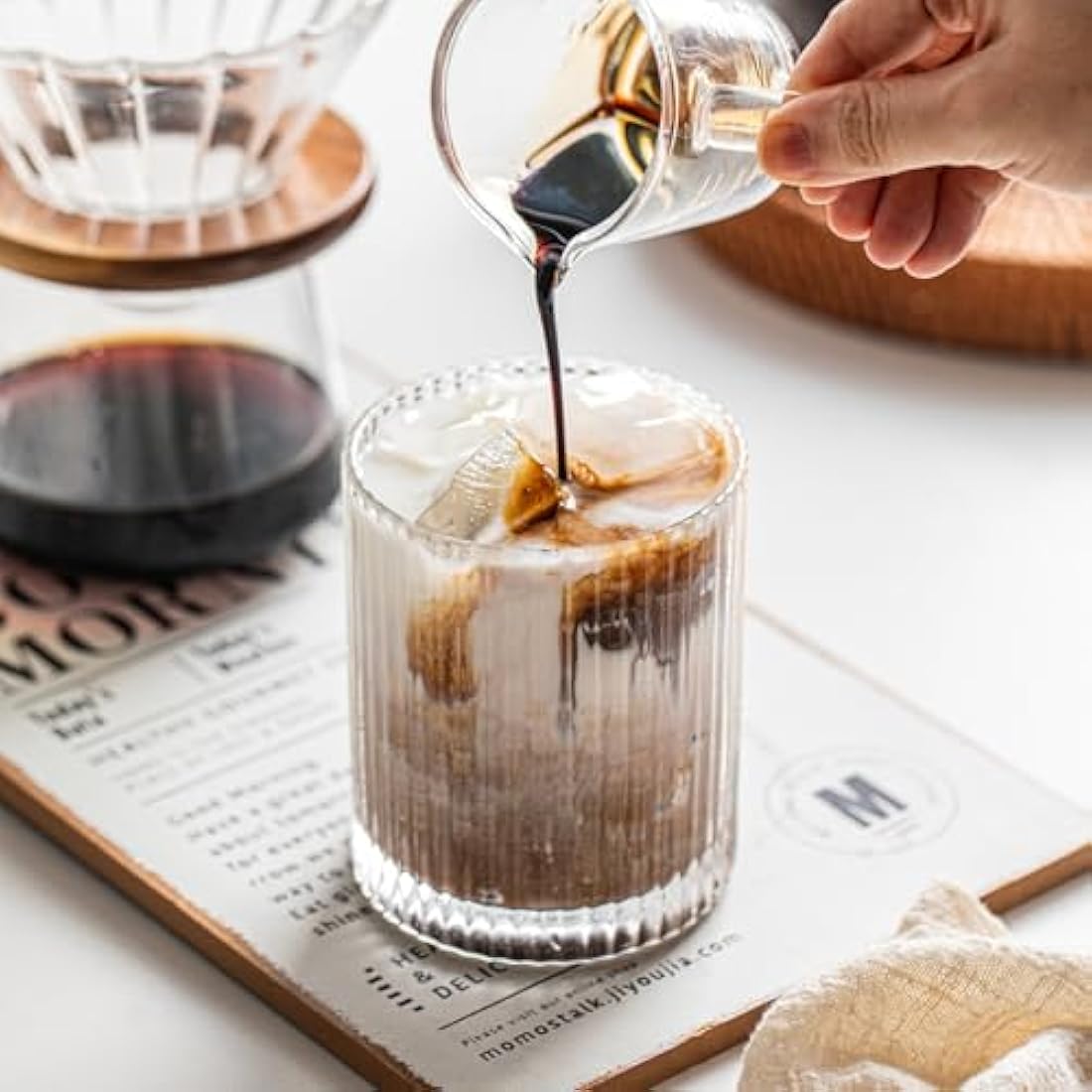 8-Piece Ribbed Glassware Set | Highball & Rocks Glasses