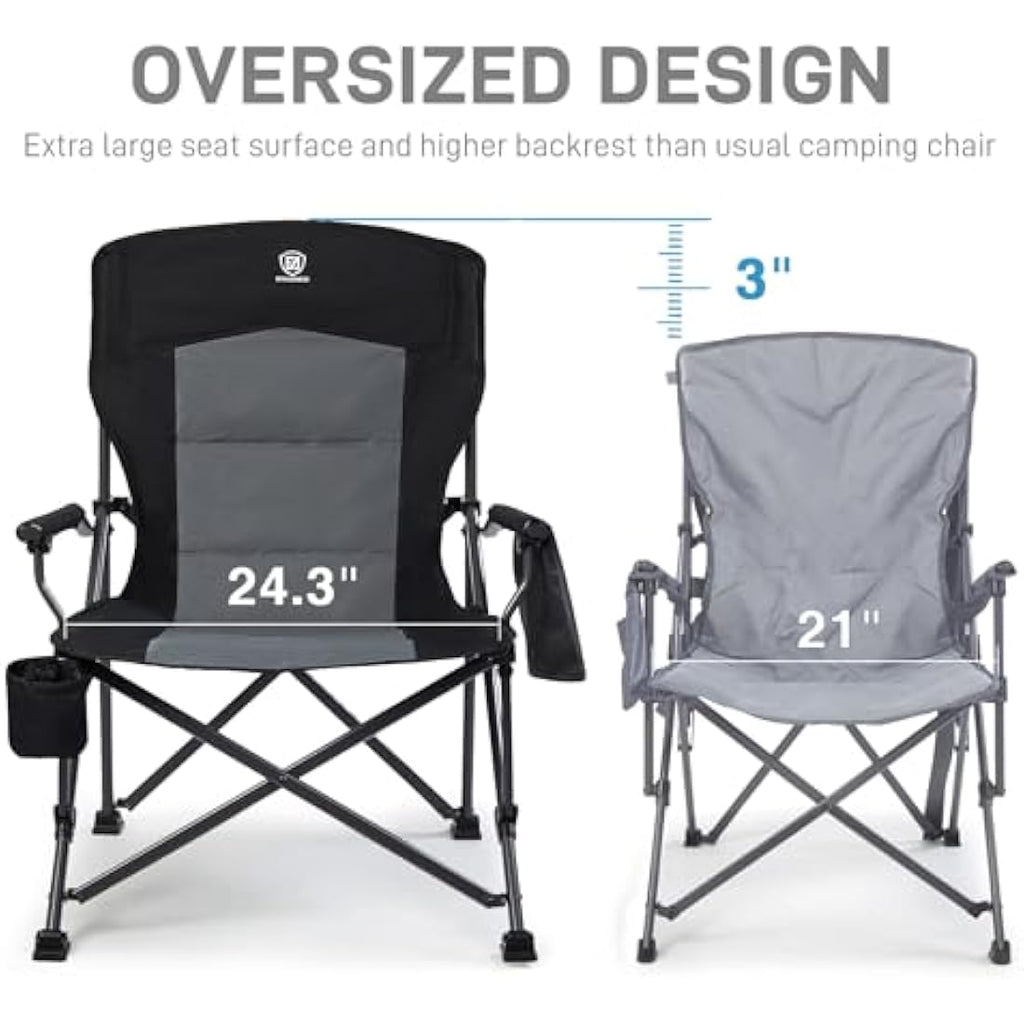 EVER ADVANCED Oversized Camping Chair – Heavy Duty 230kg Folding Seat
