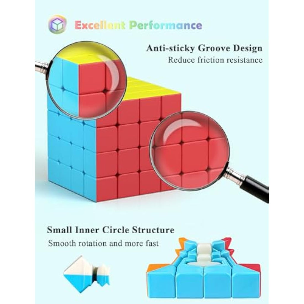 Roxenda 4x4 Speed Cube – Stickerless Frosted Magic Puzzle Toy