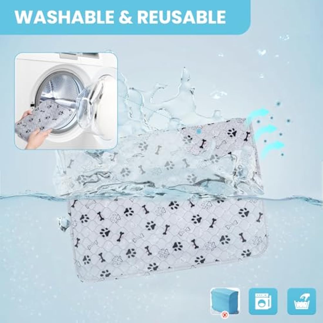 Jolof Store Washable Puppy Pads – 2 Pack Waterproof Reusable Dog Mats