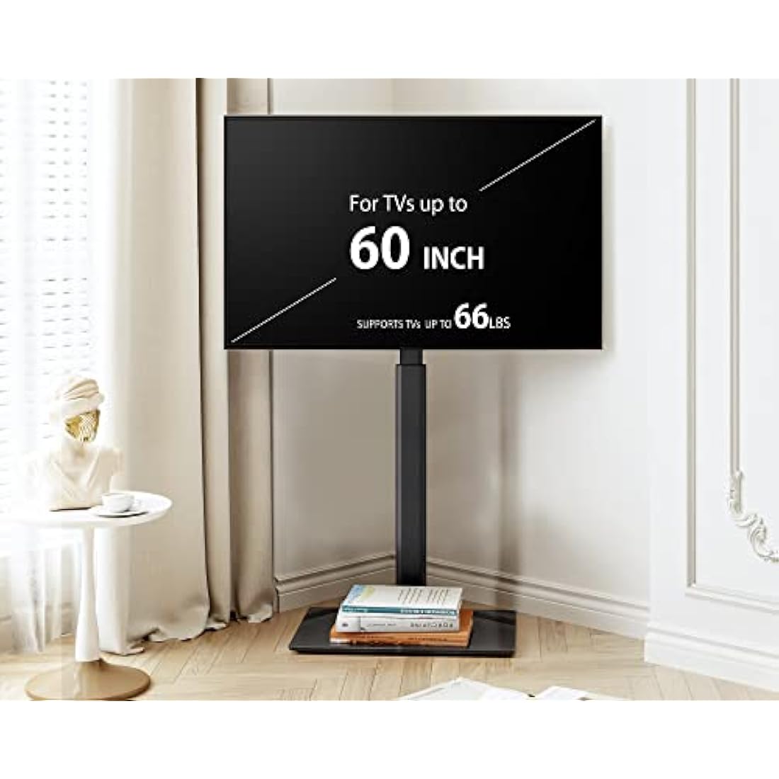 FITUEYES TV Floor Stand | Swivel Height Adjustable Mount for 32-60 Inch