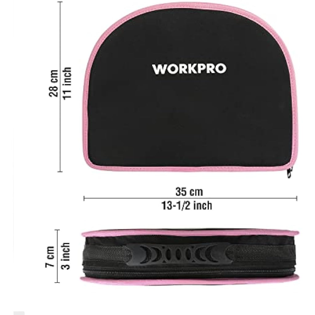 Workpro Pink Tool Kit – 103-Piece Hand Tool Set with Storage Bag