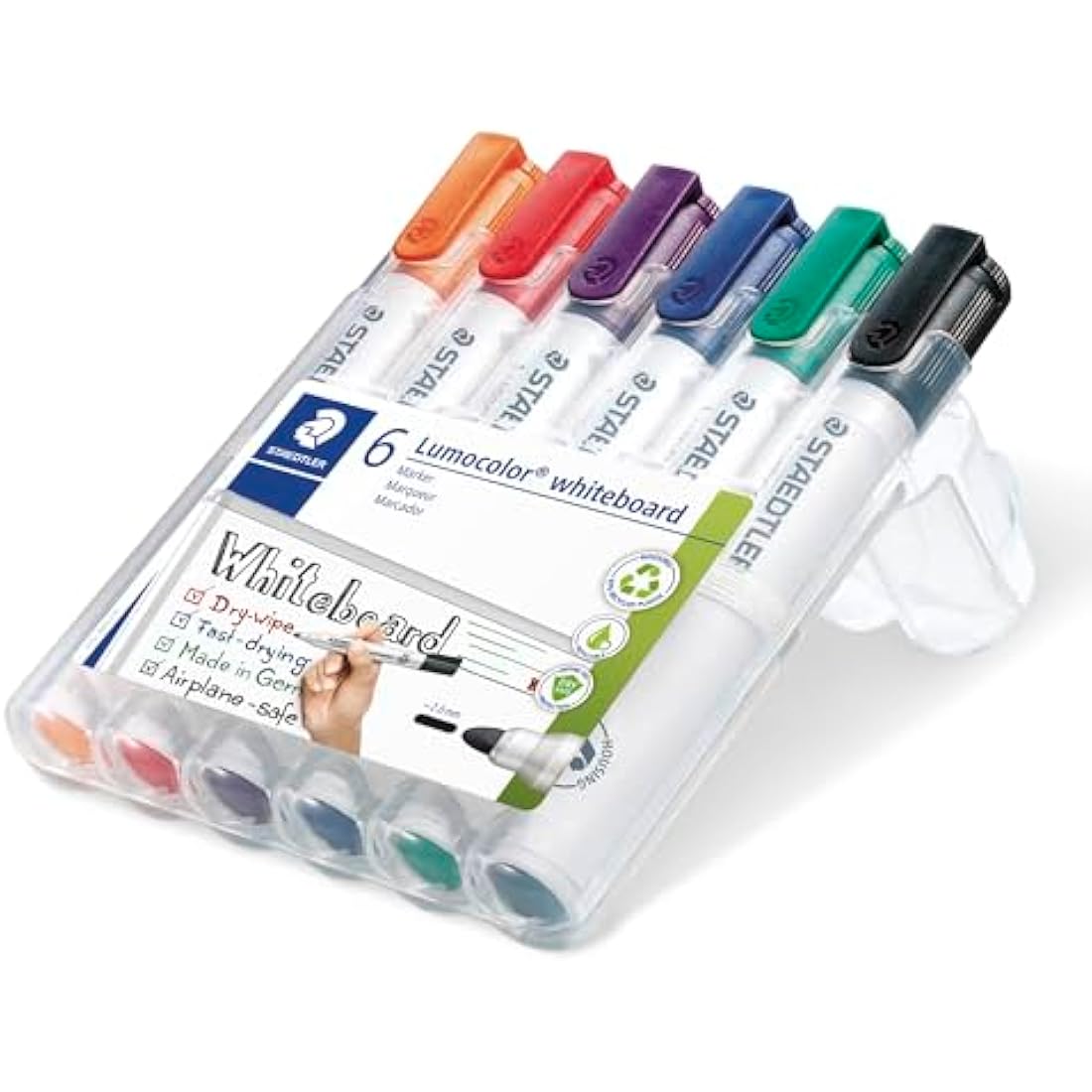 Staedtler Lumocolor Whiteboard Markers | Bullet Tip Assorted Pack of 6
