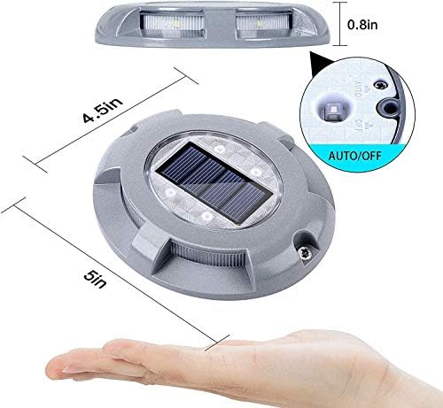 Siedinlar Solar Deck Lights – IP68 Waterproof Aluminum Ground Lights, 4 Pack