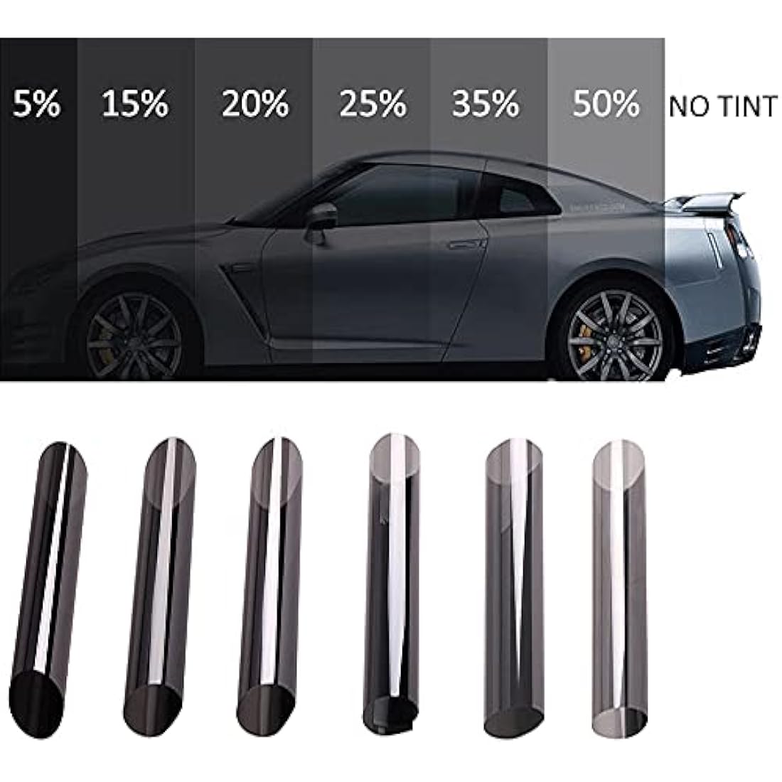 Black Smoke Car Window Tint Film - 25% VLT Heat Rejection