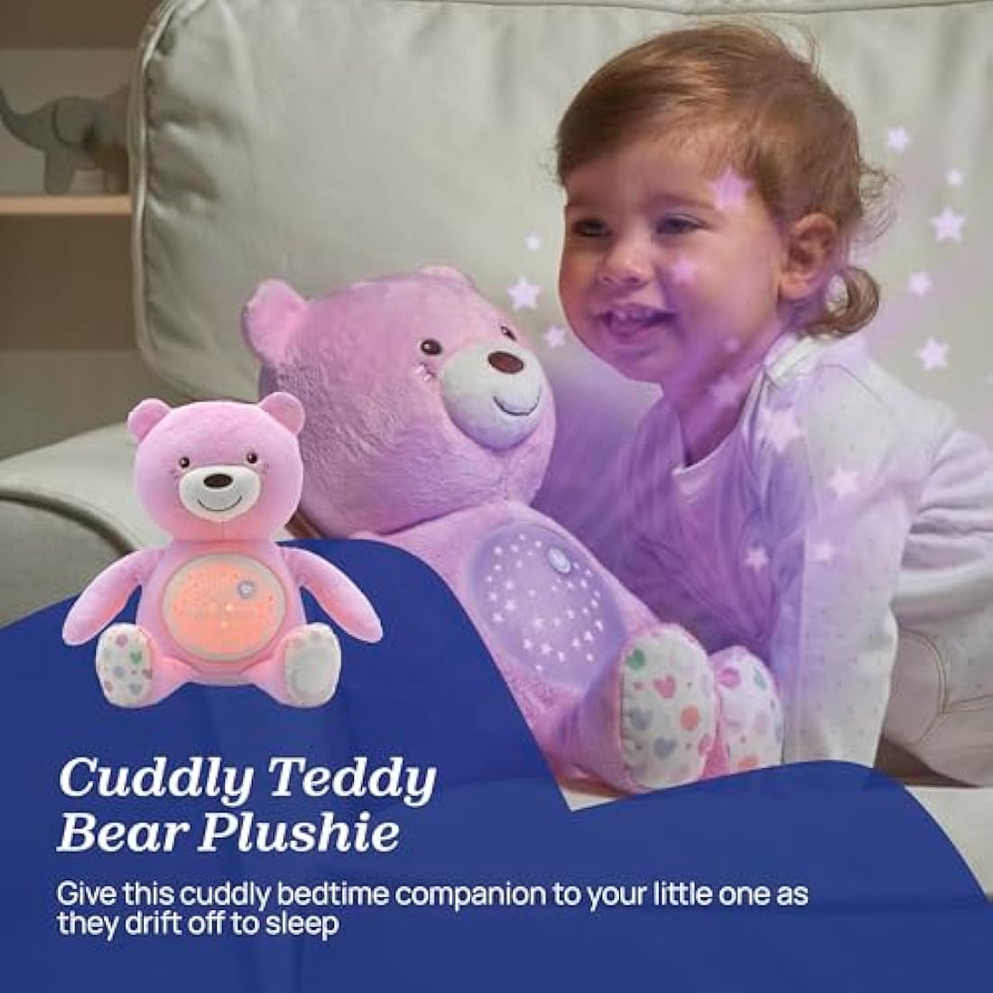 Chicco First Dreams Teddy Bear – Pink Musical Night Light Projector