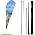 Anley 16.4 Ft Teardrop Feather Flagpole Set - Aluminum Flutter Banner Pole