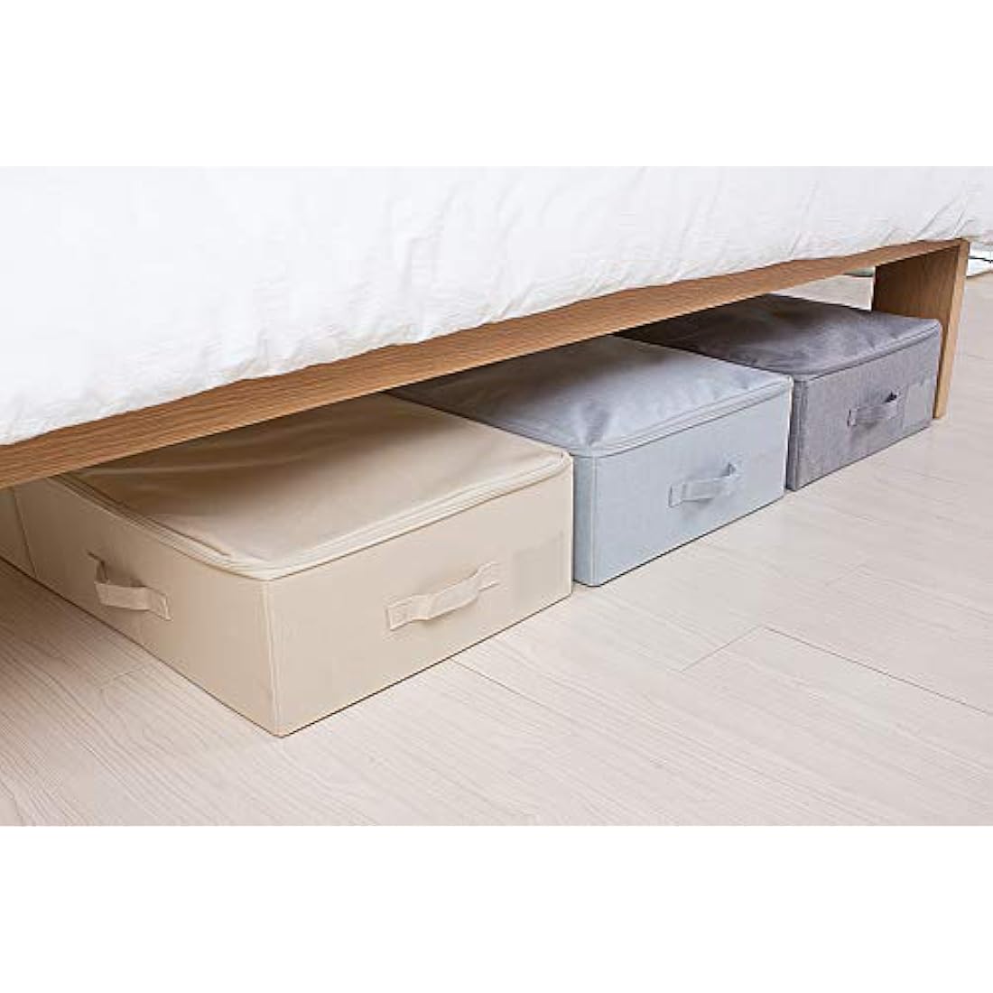 Jumbo Underbed Storage Bins | Washable Clothes Box, Gray