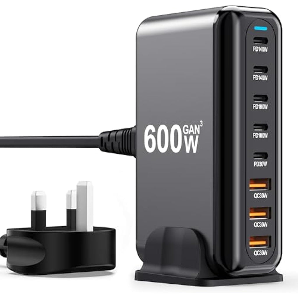 Jolof Store 600W 8-Port GaN3 USB C Fast Charging Station for Laptops