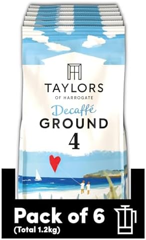Taylors of Harrogate Decaf Ground Coffee - 100% Arabica - 6 x 200g