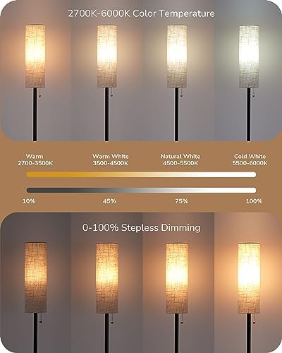 EDISHINE LED Floor Lamp – Dimmable Standing Lamp with Remote Control