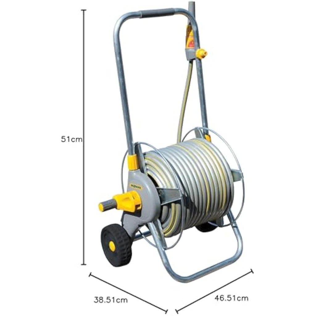 Hozelock Metal Pro Hose Reel Cart – 30m Premium Hose with Fittings