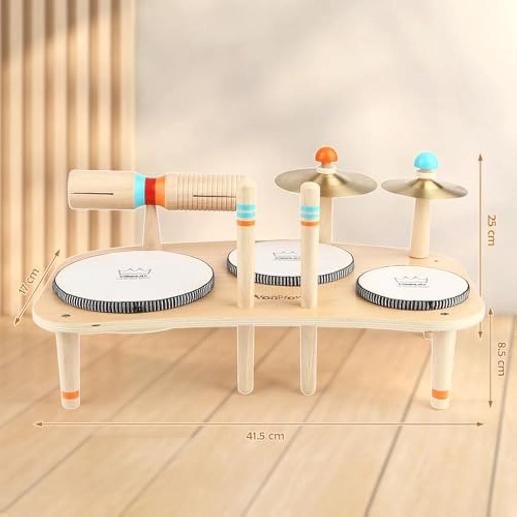 Vanplay Wooden Kids Drum Kit | Montessori Musical Toys for Toddlers