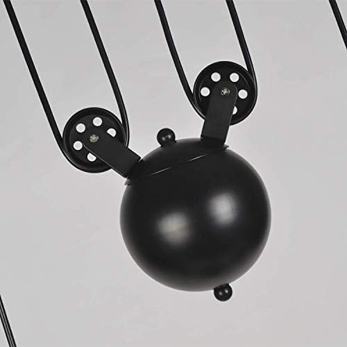 Jolof Store Industrial 3-Light Pulley Pendant – Vintage Black Metal Lamp