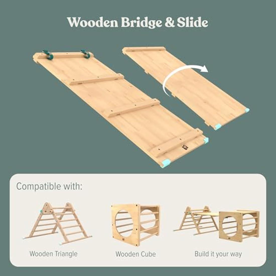 TP Toys Active Tots Wooden Pikler Slide & Climbing Ladder for Toddlers