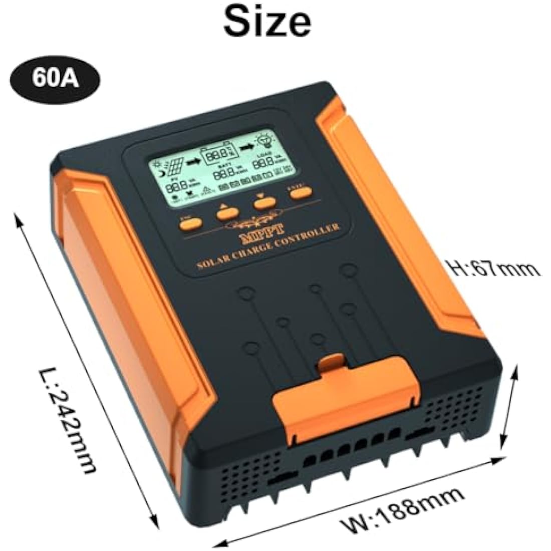 SolaMr 60A MPPT Solar Charge Controller 12V-48V for Lithium & Gel