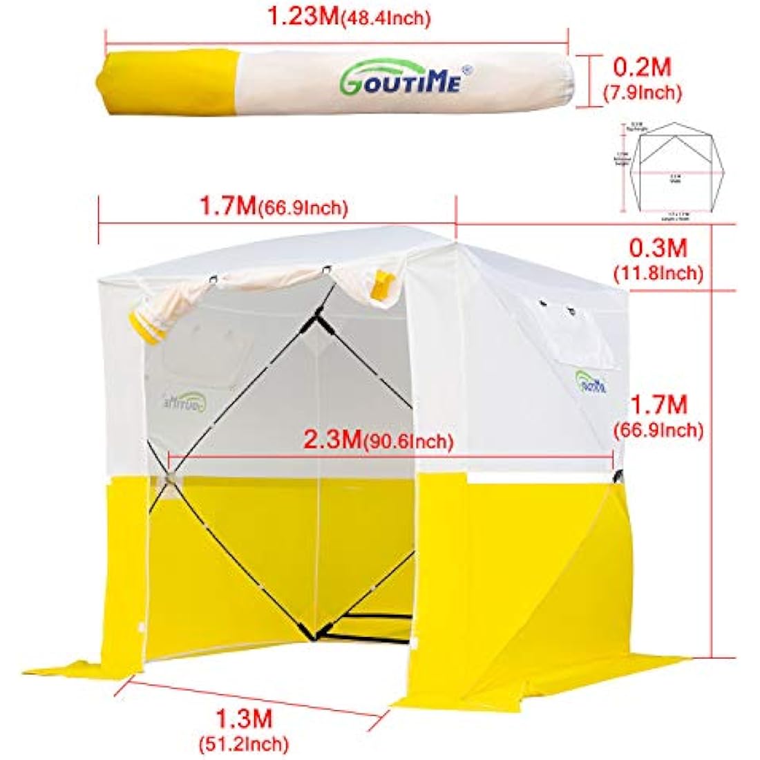 Goutime Pop Up Work Shelter – 2x2m Portable Lightweight Event Tent
