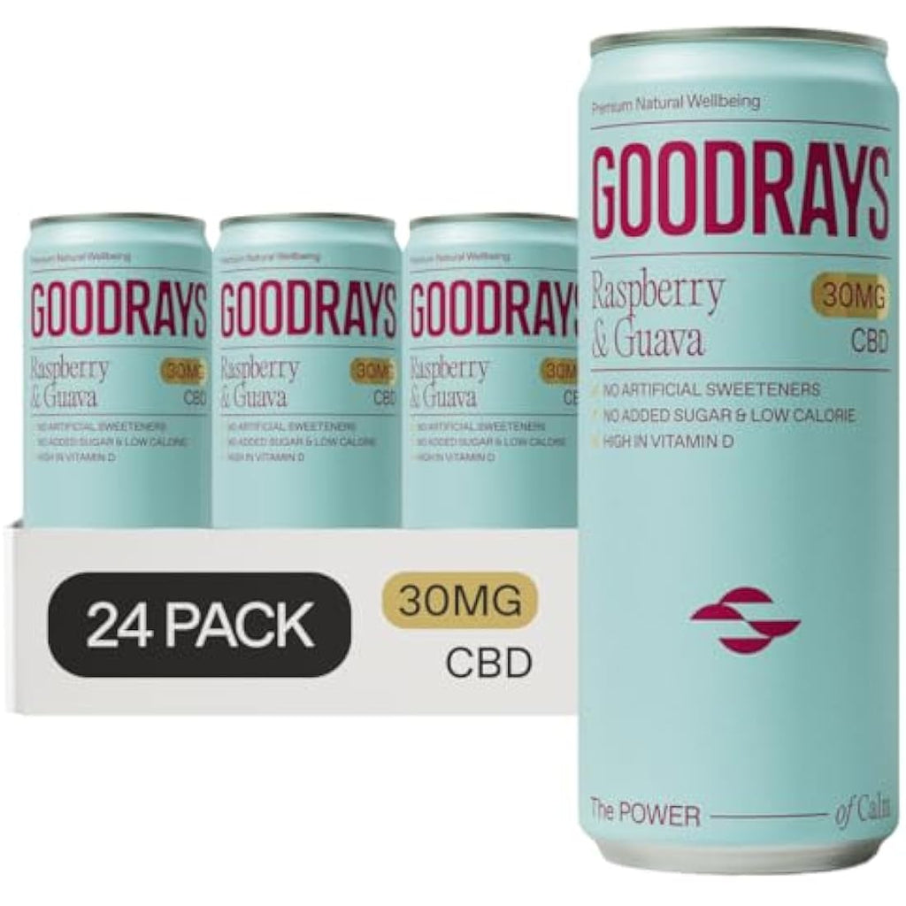 Goodrays 30mg CBD Drink | Raspberry & Guava | 24 x 250ml Cans