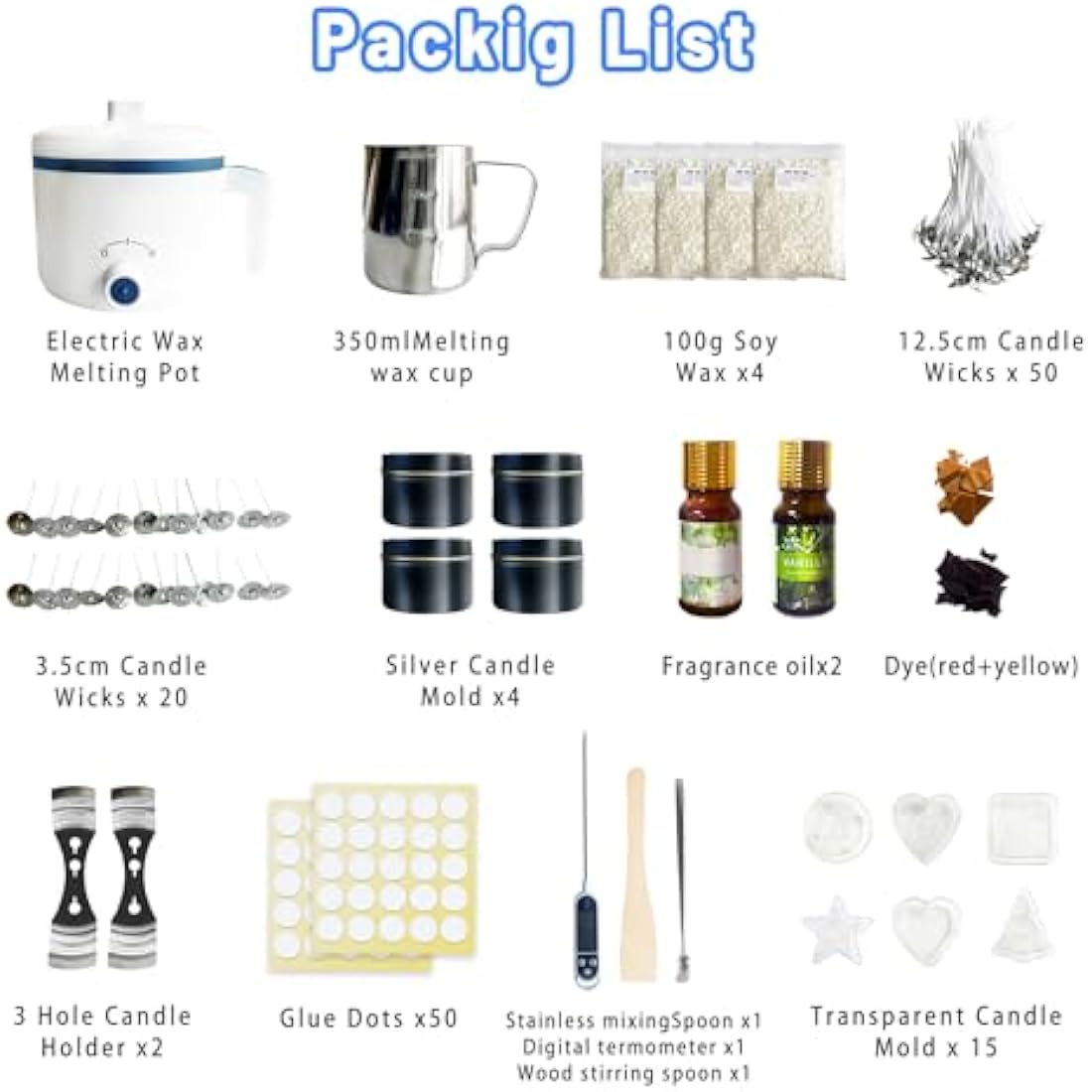 Jolof Store DIY Soy Candle Making Kit with Electric Wax Melter