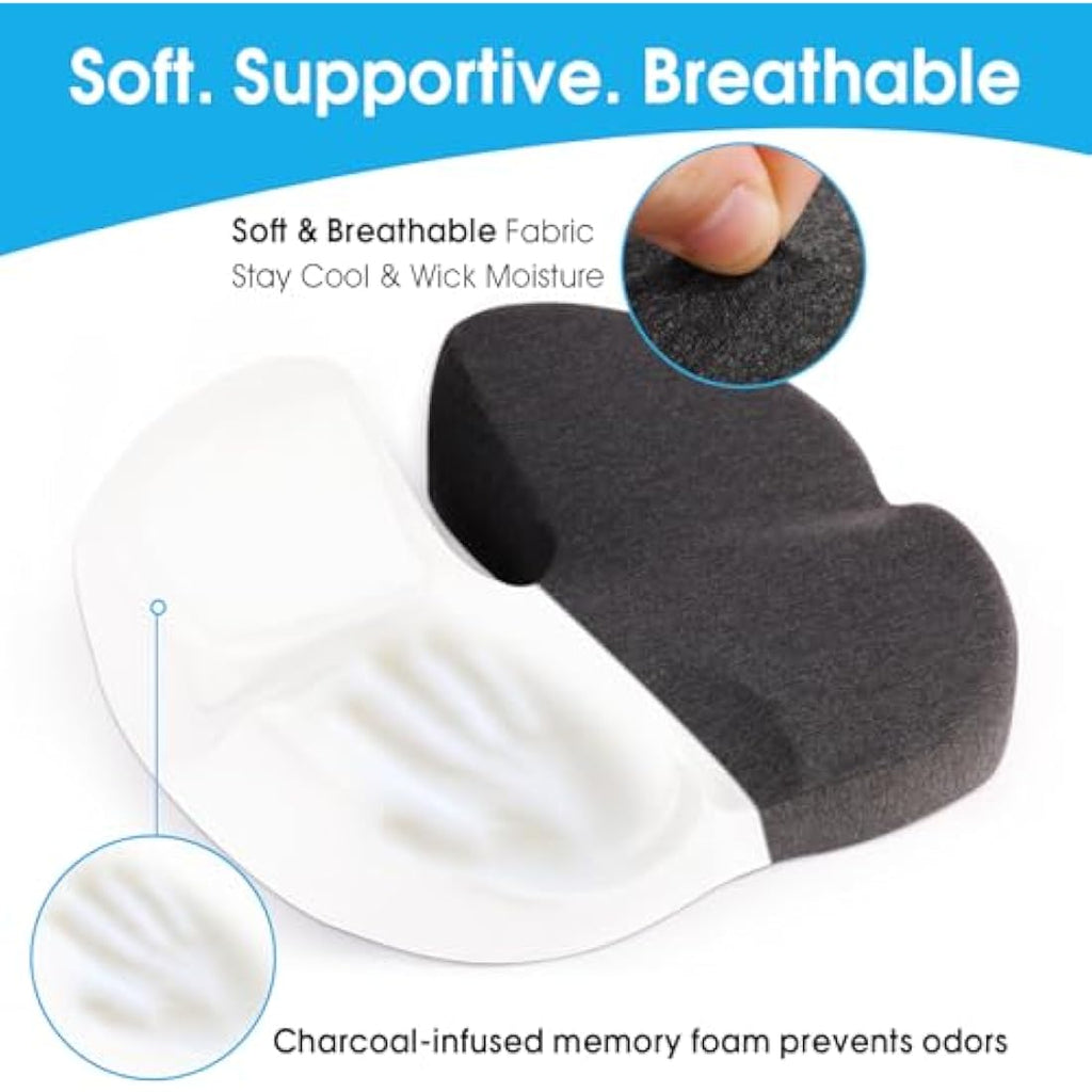 Memory Foam Seat Cushion – Ergonomic Orthopedic Hip Support