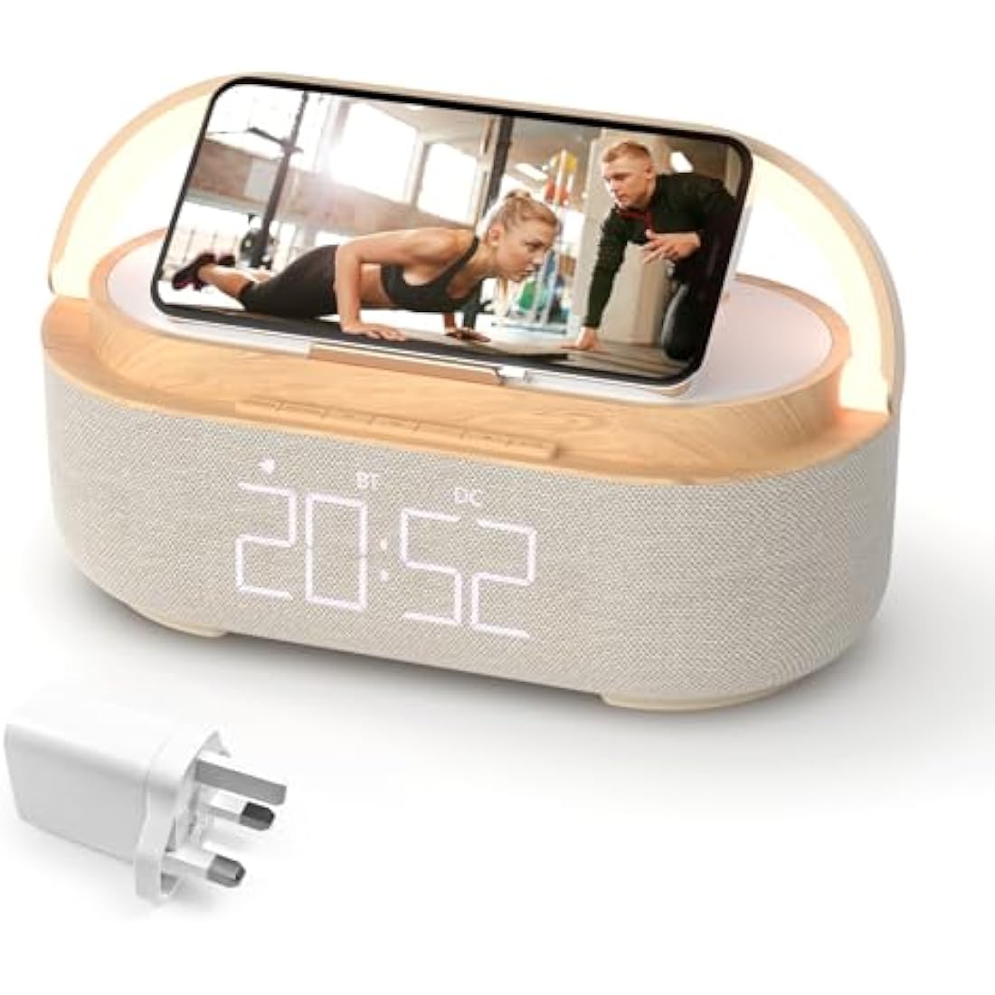 COLSUR Bluetooth Speaker Alarm Clock | 15W Wireless Charger & Night Light