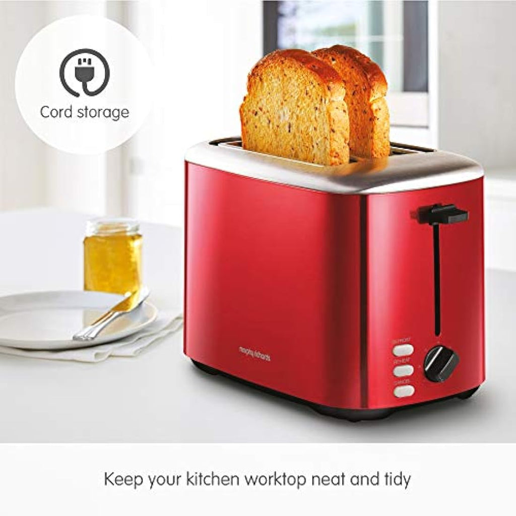 Morphy Richards Equip 2-Slice Toaster – Red Stainless Steel – 222066