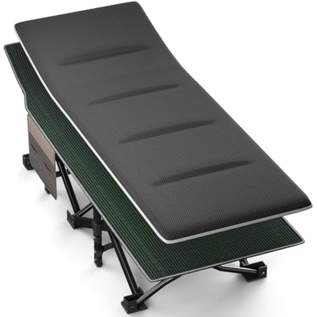 Overmont Oversized Folding Camping Cot with Cushion | 550 lbs Support