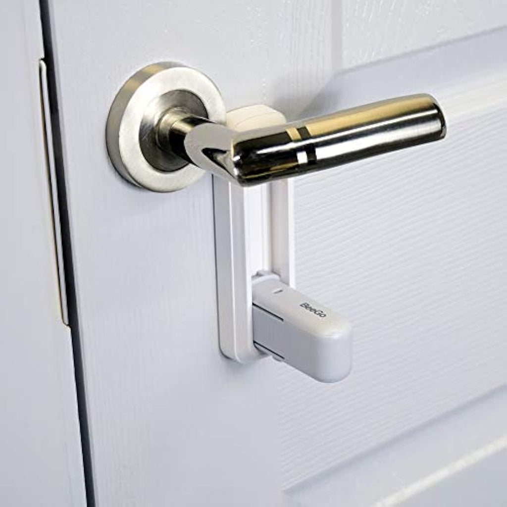 BeeGo Childproof Door Lever Locks – 2 Pack Adhesive Safety Latches