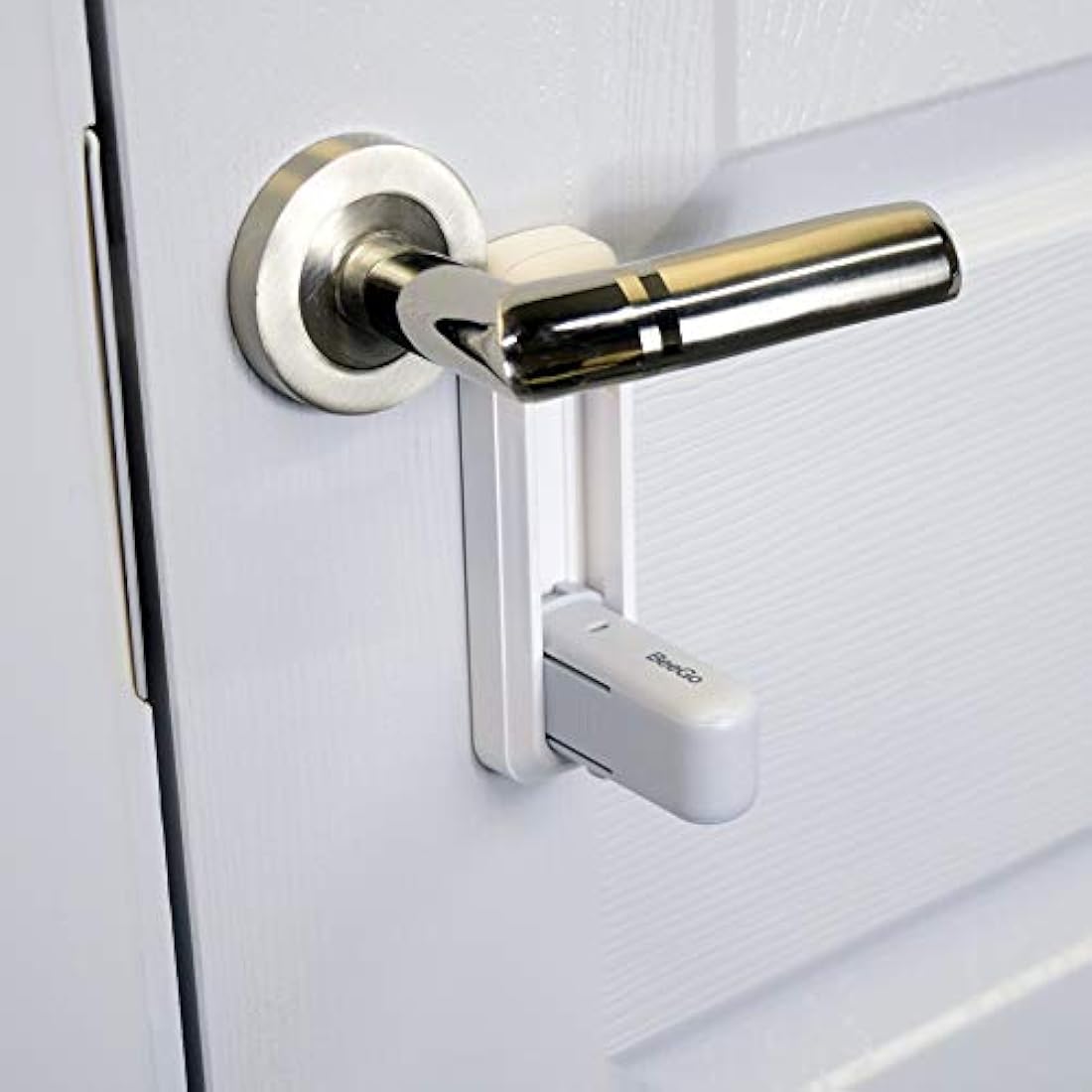 BeeGo Childproof Door Lever Locks – 2 Pack Adhesive Safety Latches