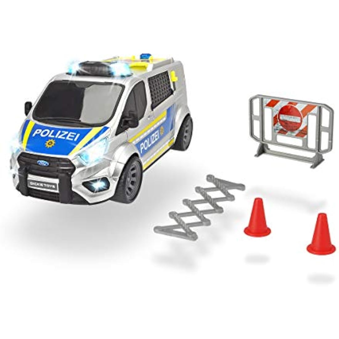 Dickie Toys Ford Transit Police Car – 28cm Toy Van with Siren and Lights