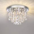 A1A9 Modern K9 Crystal Chandelier – 30cm Chrome Flush Mount Light