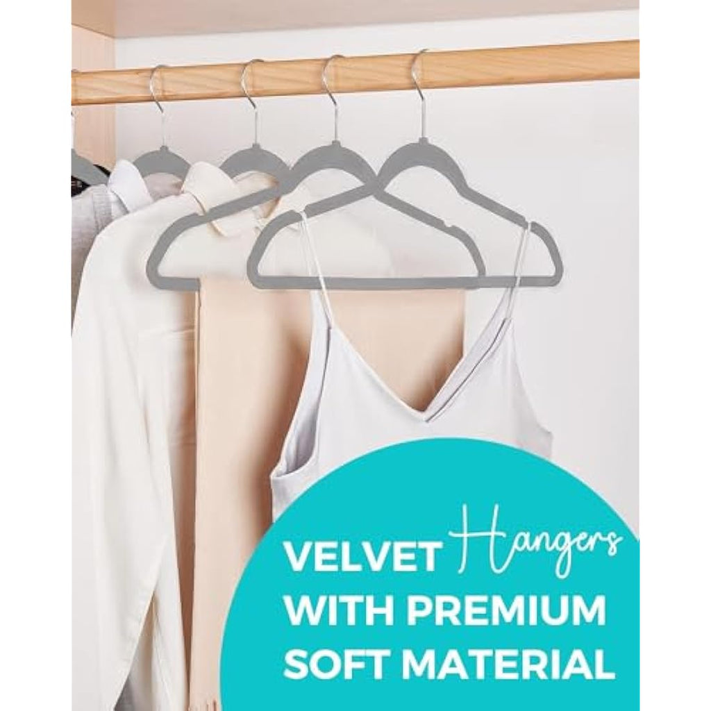HOUSE DAY Velvet Hangers 60 Pack – Non-Slip Space Saving Suit Hangers