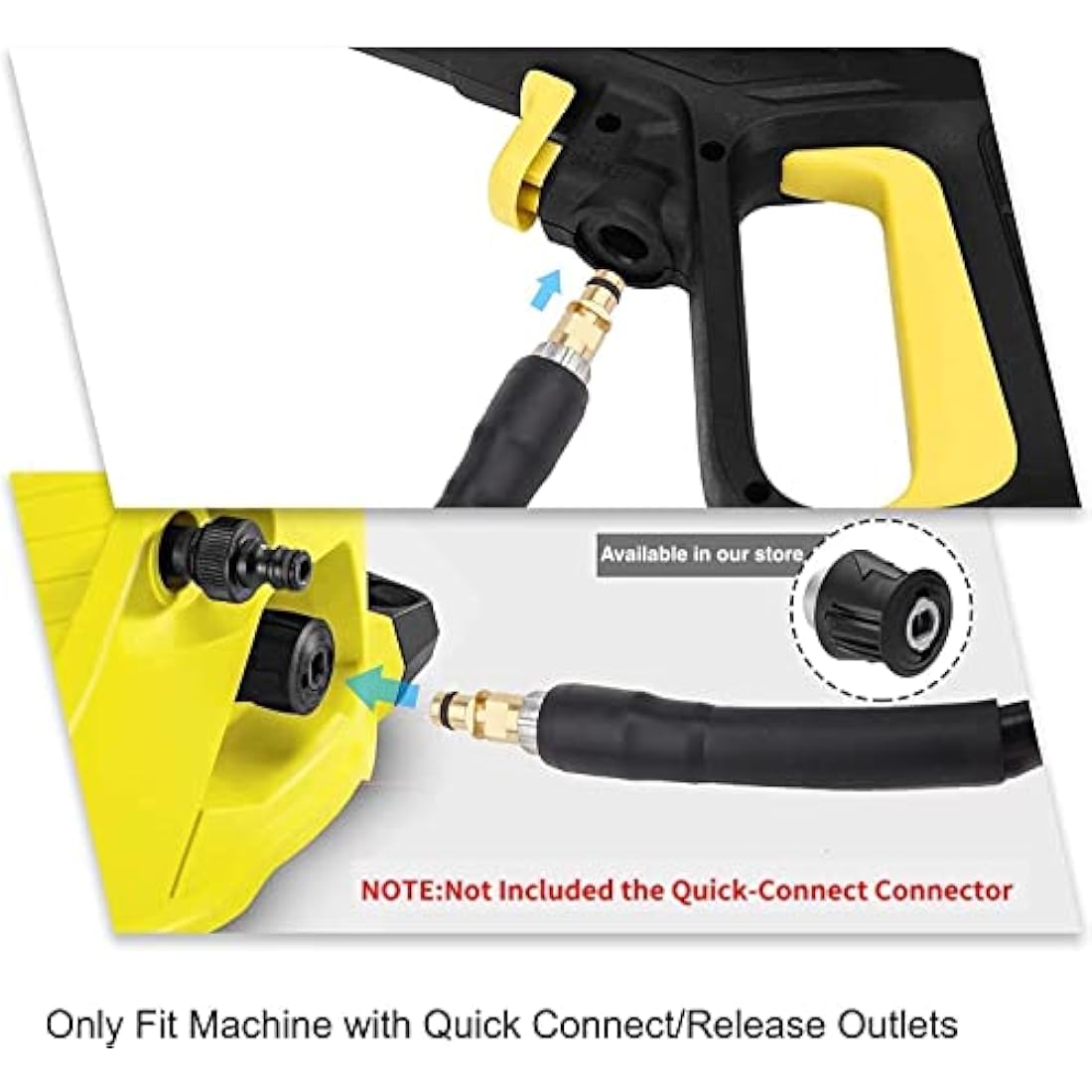 YUET 15M Pressure Washer Hose for Karcher K2-K7 | Anti-Twist Quick Connect