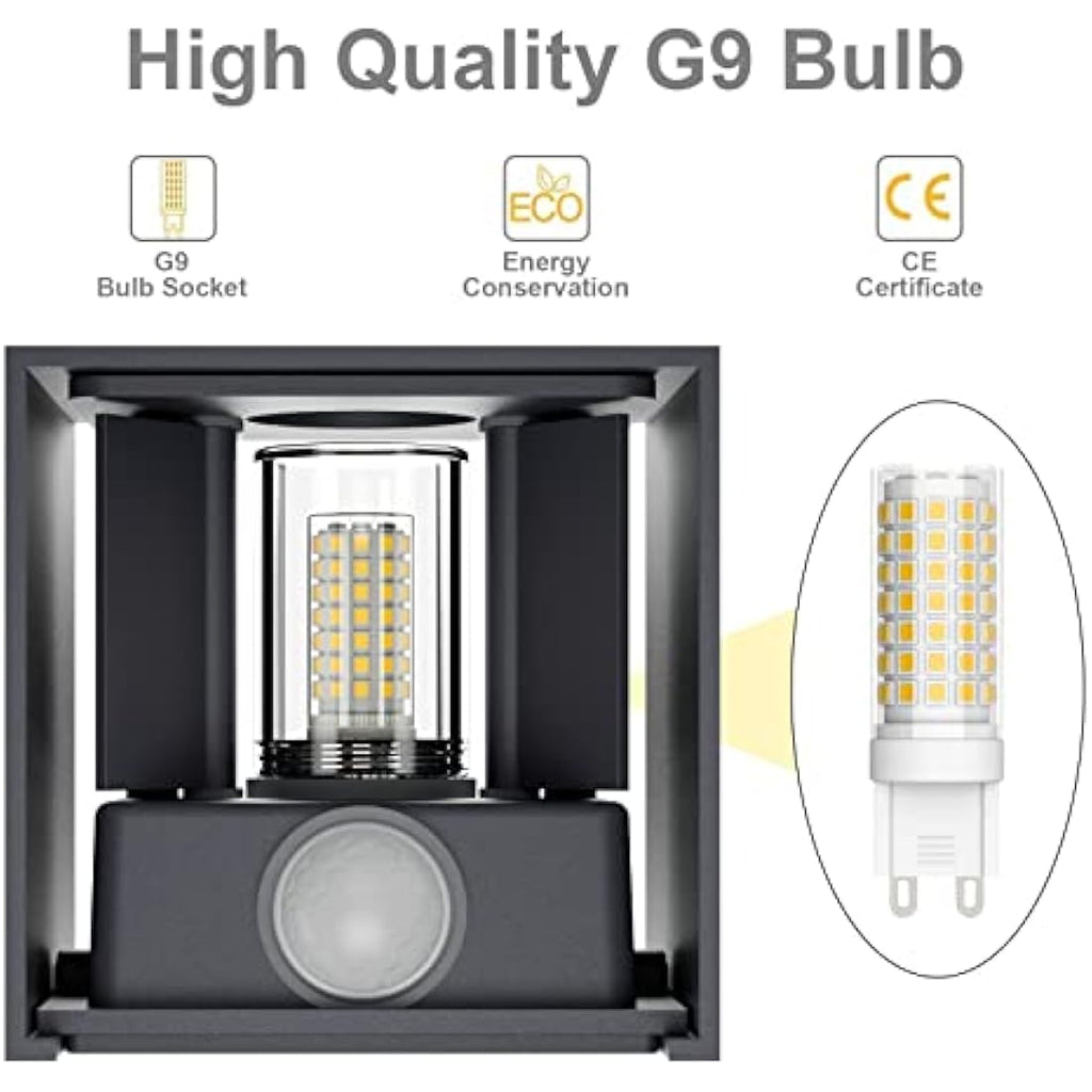 Klighten Outdoor Wall Light with Motion Sensor – 2PCS IP54 3000K